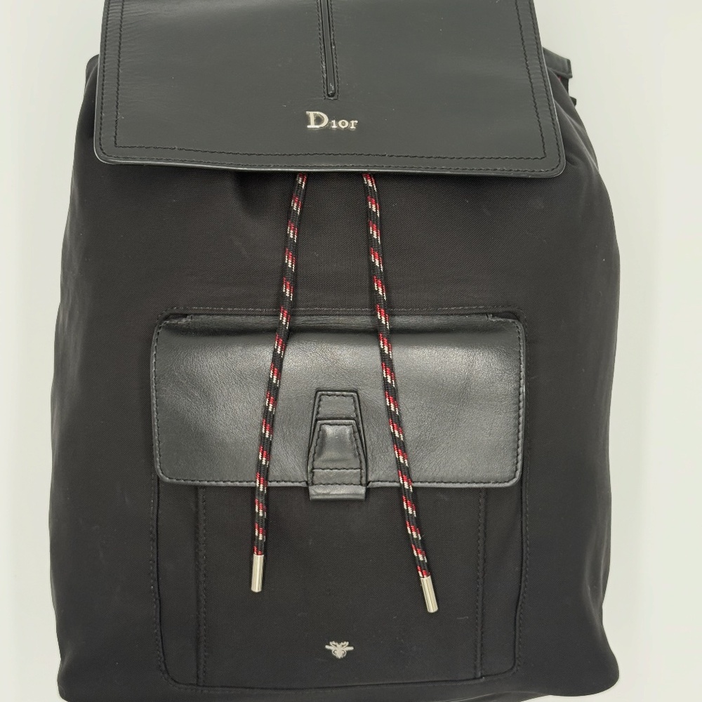 Dior Men’s Black Canvas & Leather Backpack – Made in Italy (Style No. 24-BO-1107